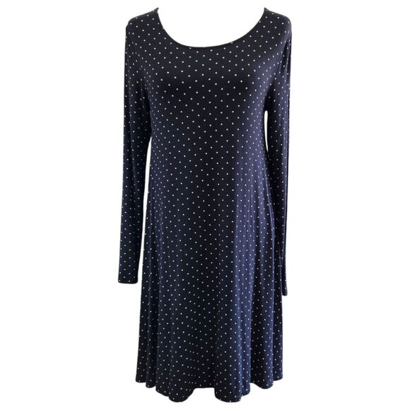 Old Navy Polka‎ Dot Swing Dress Black White Size M Flowy Casual Vintage Look - Picture 10 of 10